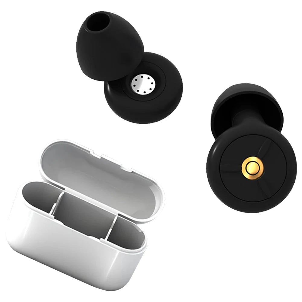 Silicone Ear Protection Earplugs Waterproof Sound Insulation Earplugs Washable with Earplug Caps & Case for Swimming Showering
