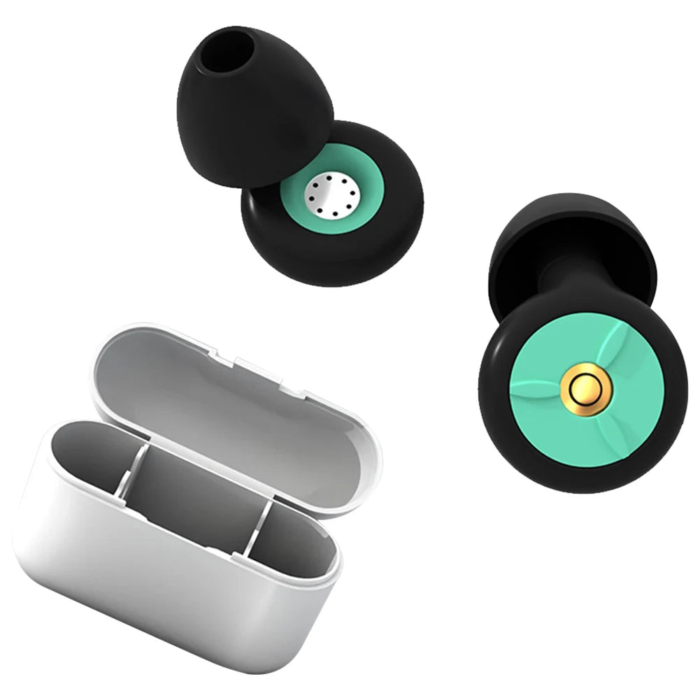 Silicone Ear Protection Earplugs Waterproof Sound Insulation Earplugs Washable with Earplug Caps & Case for Swimming Showering