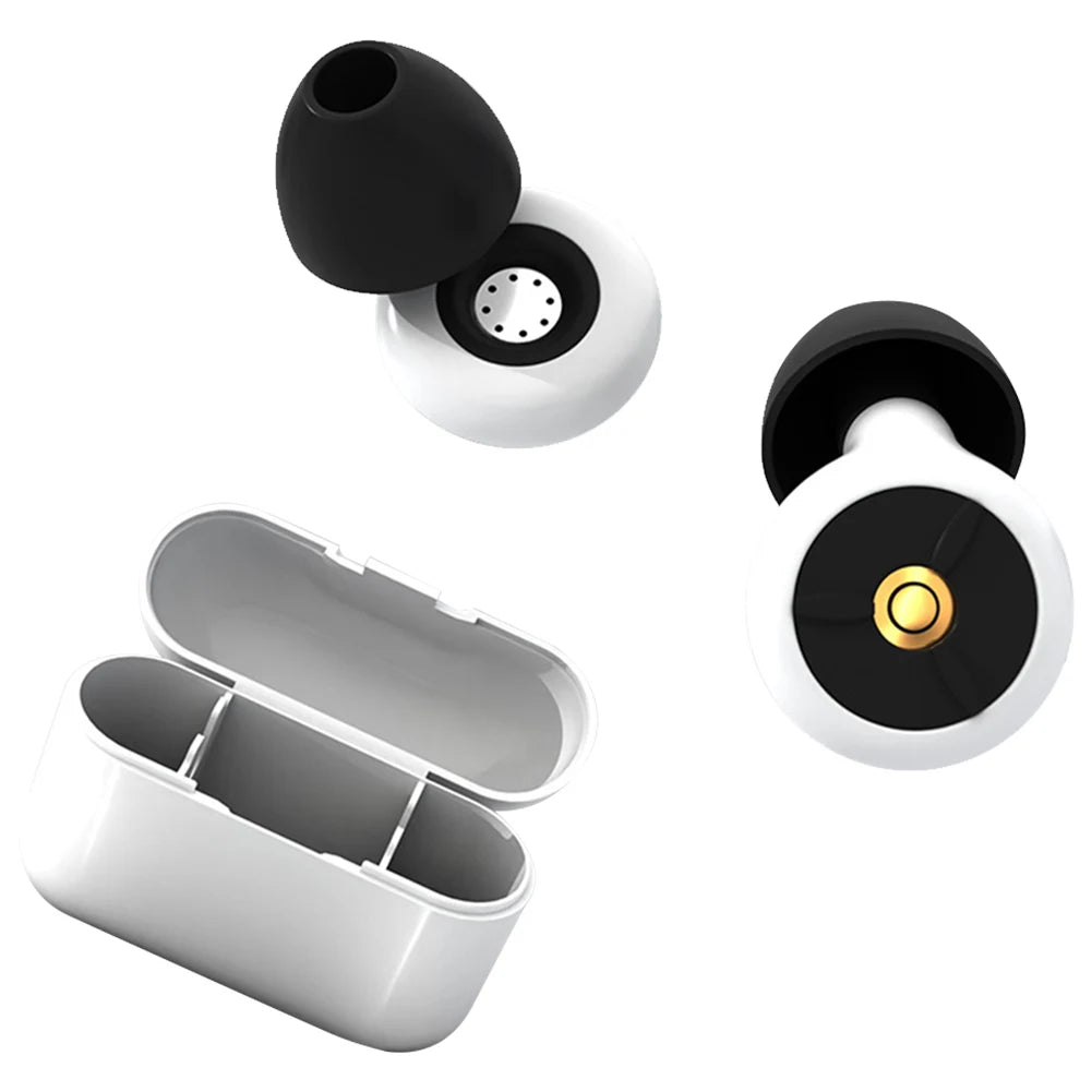 Silicone Ear Protection Earplugs Waterproof Sound Insulation Earplugs Washable with Earplug Caps & Case for Swimming Showering