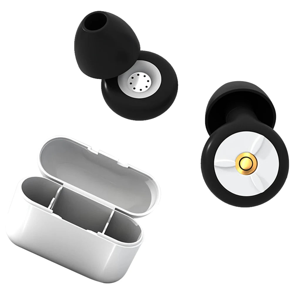 Silicone Ear Protection Earplugs Waterproof Sound Insulation Earplugs Washable with Earplug Caps & Case for Swimming Showering