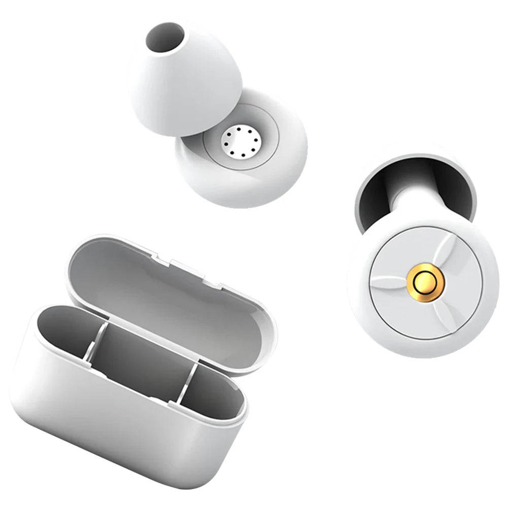 Silicone Ear Protection Earplugs Waterproof Sound Insulation Earplugs Washable with Earplug Caps & Case for Swimming Showering