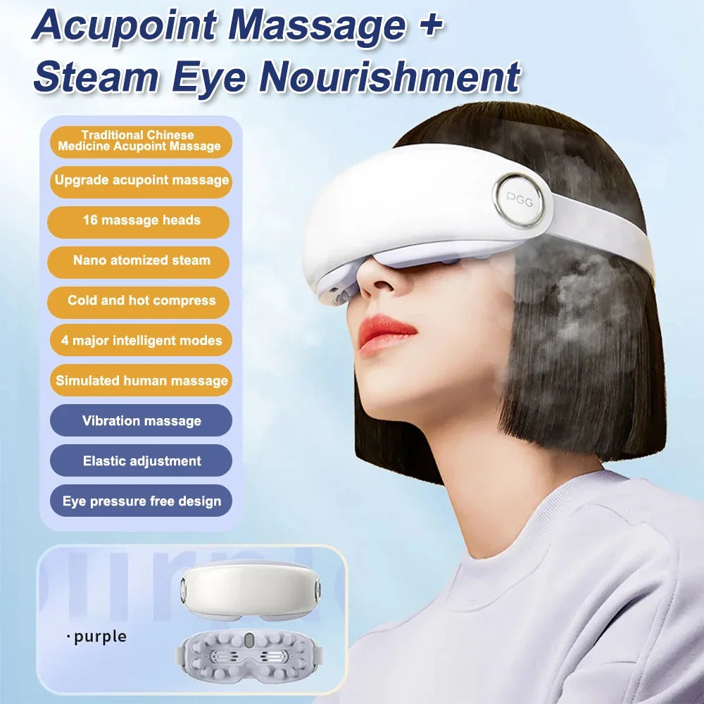 Steam Eye Massager Ultra Micron Atomization Eye Massager Multifunction Kneading Massage Eyes Hot Compress Relieve Eye Fatigue