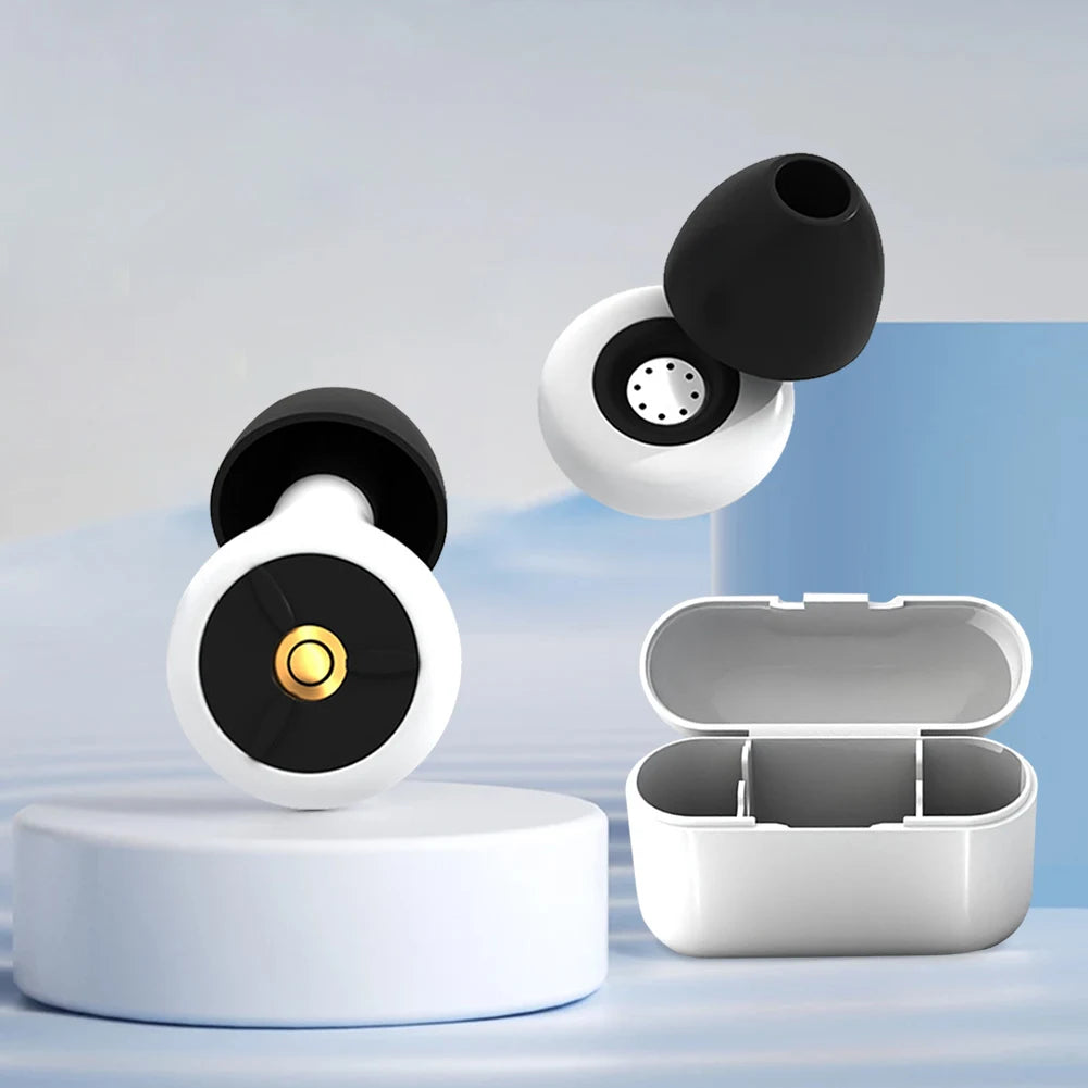 Silicone Ear Protection Earplugs Waterproof Sound Insulation Earplugs Washable with Earplug Caps & Case for Swimming Showering