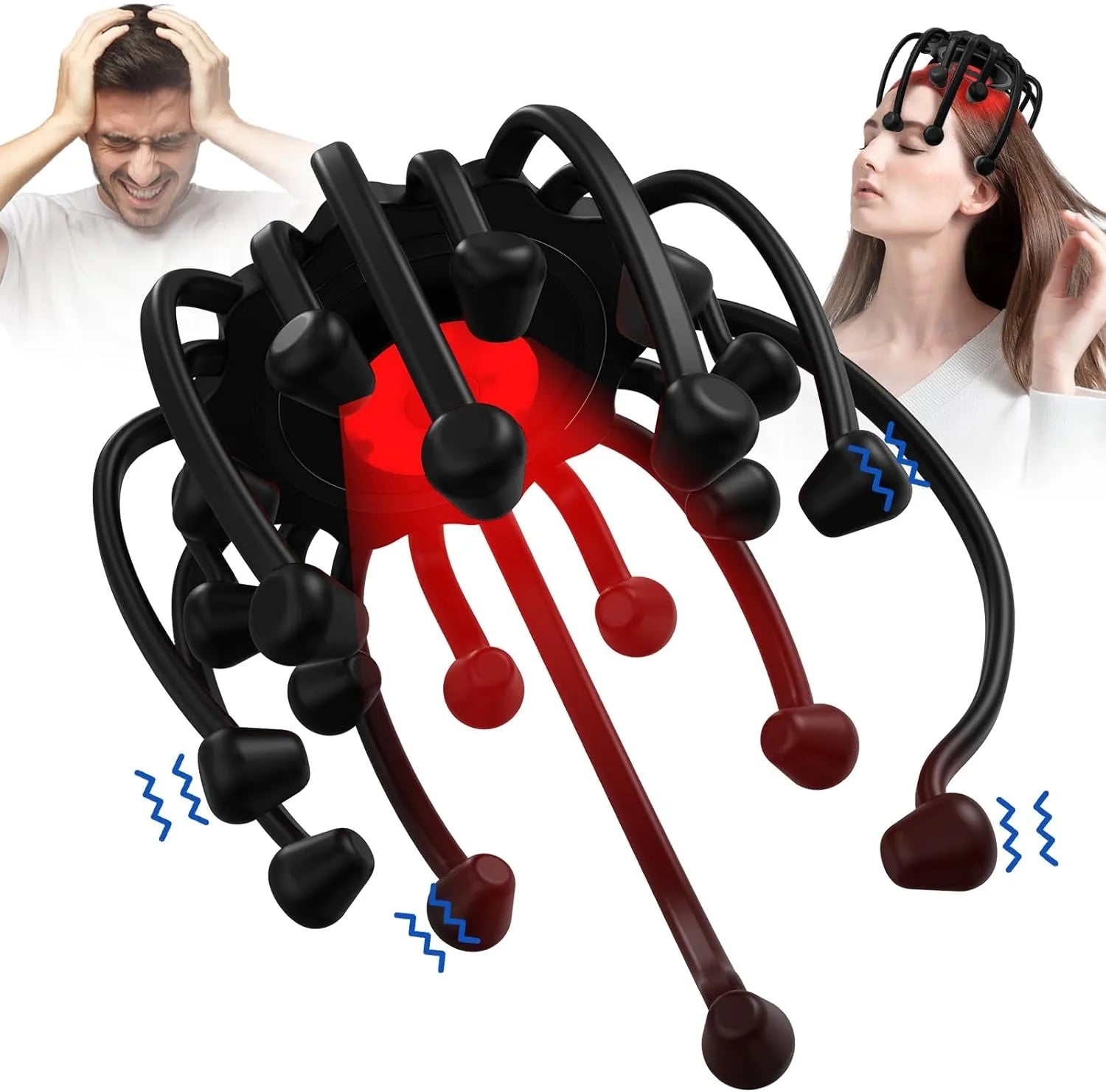 Electric Head Massager Cordless Bluetooth Head Massage with 5 Models 20 Vibration Contacts for Stress Relief Relaxation Insomnia