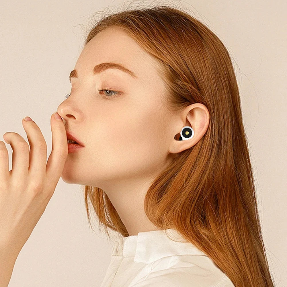 Silicone Ear Protection Earplugs Waterproof Sound Insulation Earplugs Washable with Earplug Caps & Case for Swimming Showering